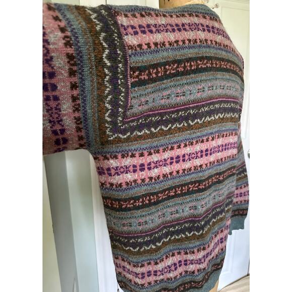 Eddie Bauer 100% Wool Cardigan Sweater Women s M Relaxed Nordic Fairisle classic - Picture 13 of 13